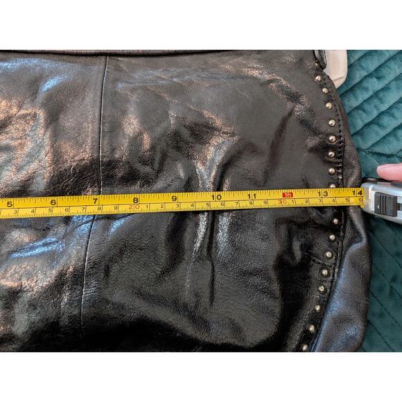 Olivia Harris By Joy Gryson OH Black Leather Hobo Bag Purse Animal Print Accent - Picture 15 of 16